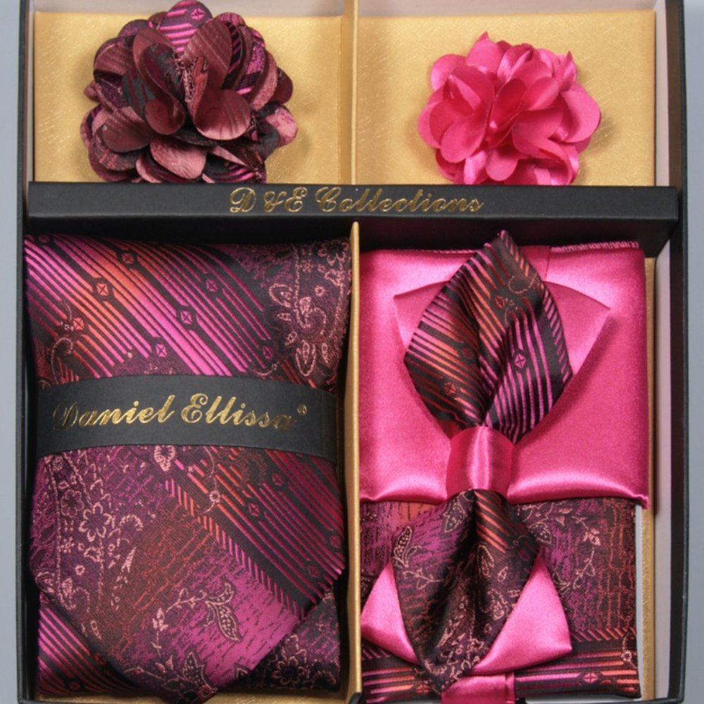 Daniel Ellissa Pink Fuchsia Bow & Neck Tie 6 Set